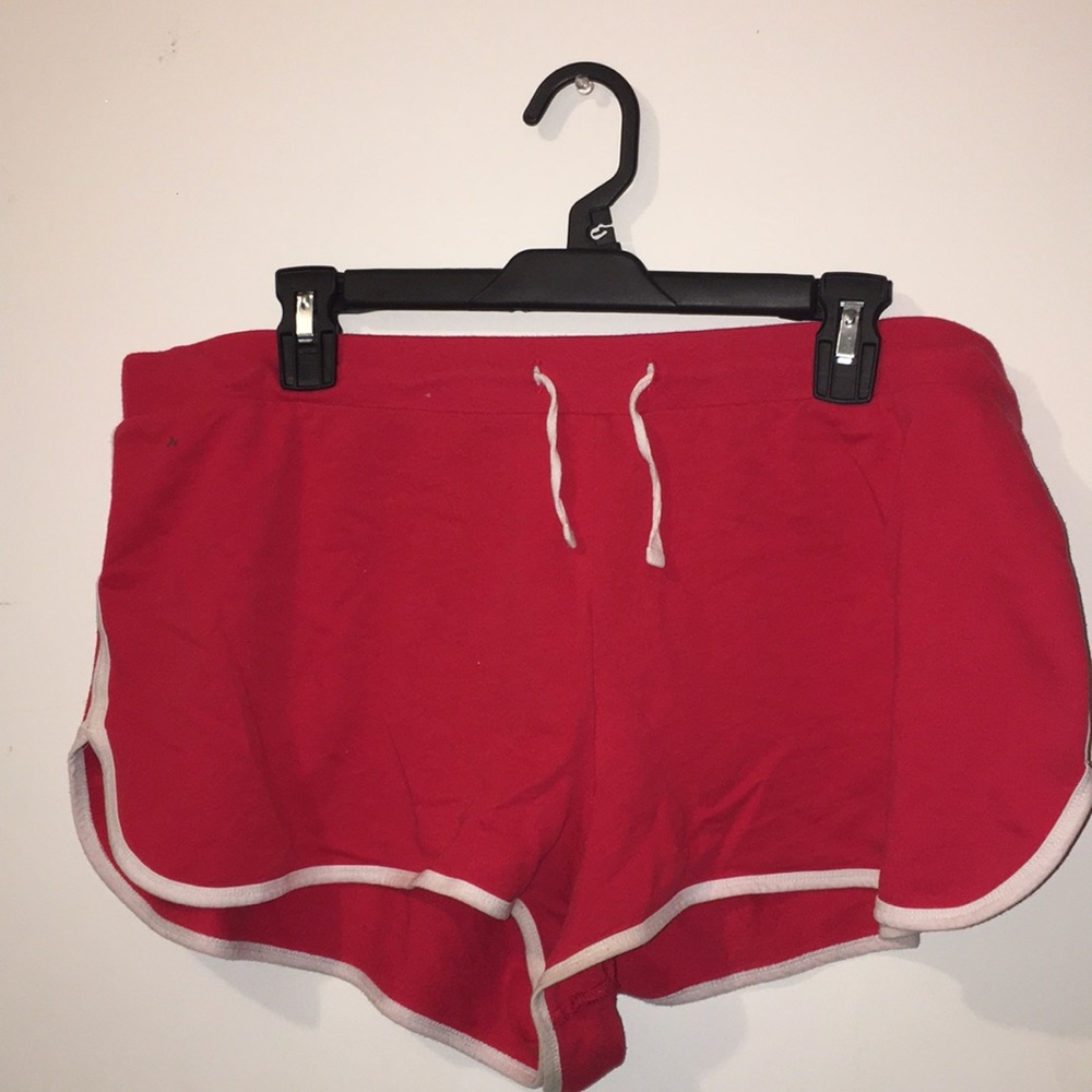 Red and white shorts